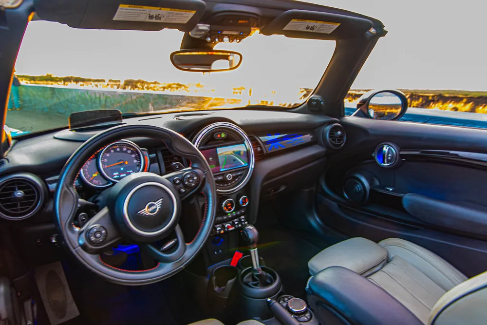 Blue Mini Cooper S interior photo 1