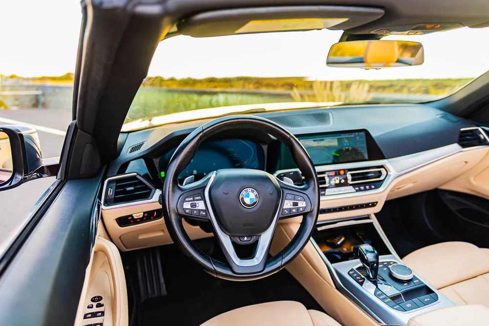 Metallic Blue BMW 430i interior photo 2