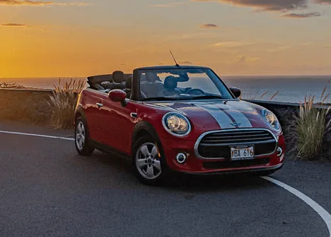 Red Mini Cooper exterior photo 3