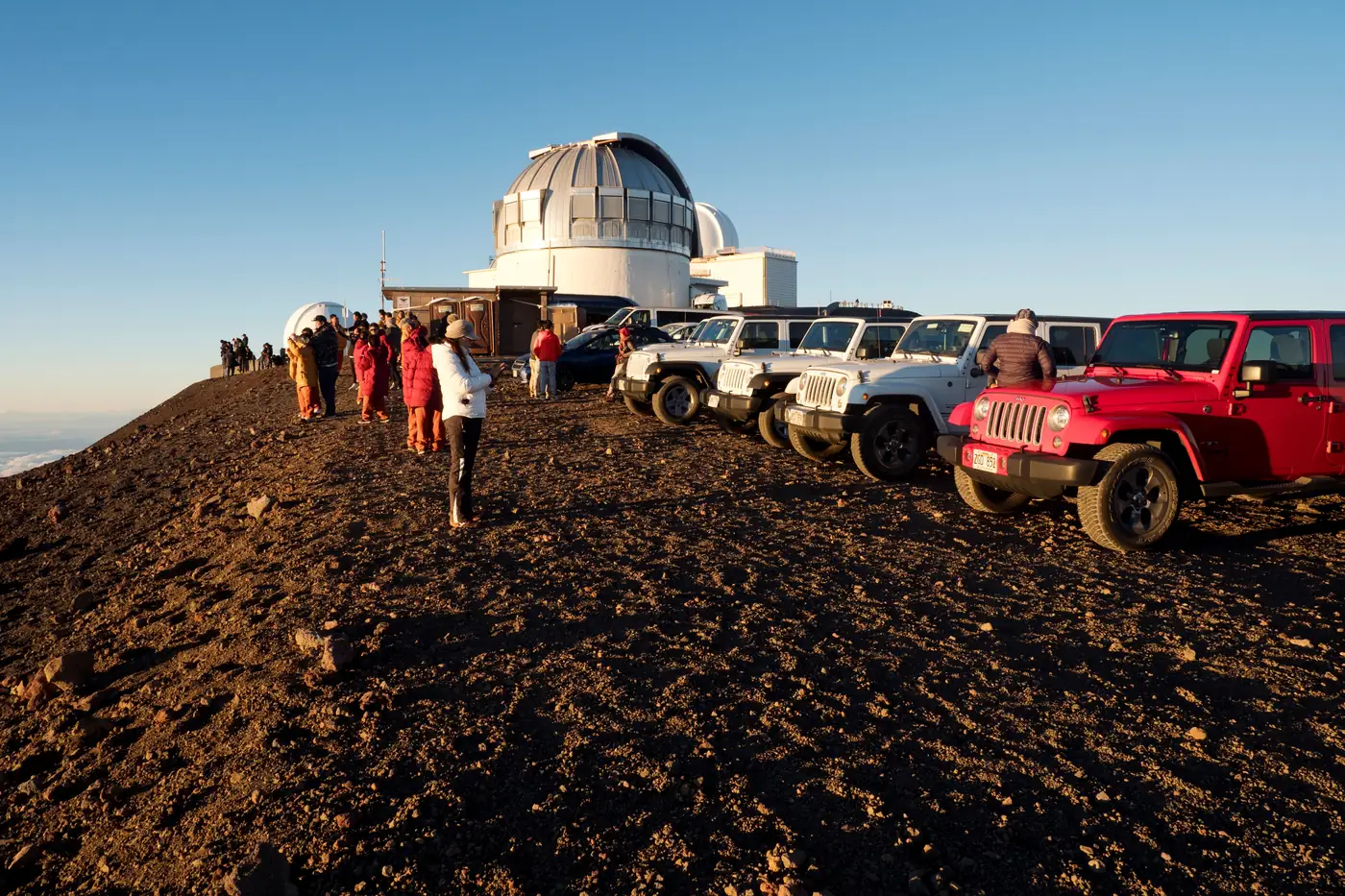 Mauna Kea summit parking area Big Island Hawaii