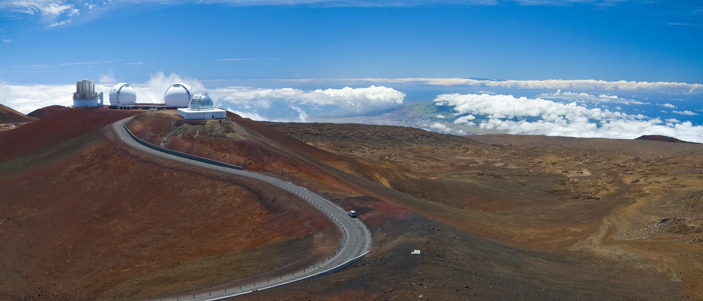 Road to Mauna Kea summit panorama Big Island Hawaii