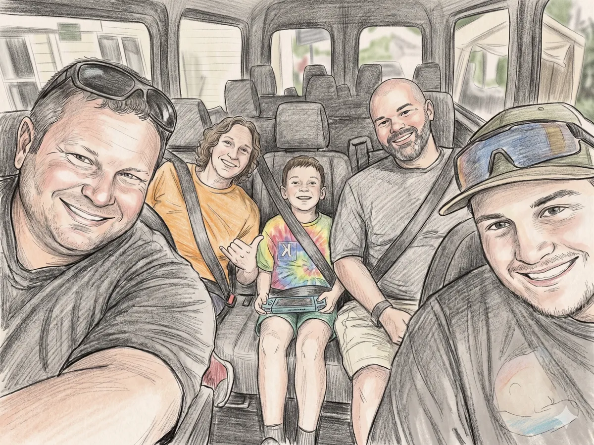 The Mauka Hualalai Rentals family in one of our Sprinter vans on the Big Island of Hawaii