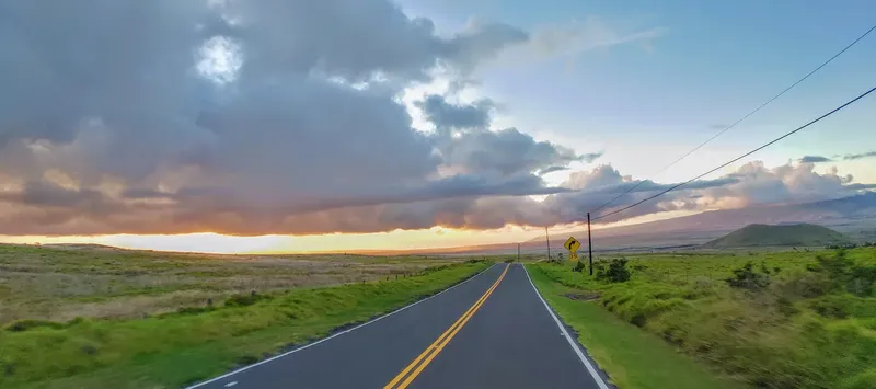 Scenic road through Hawaii landscape