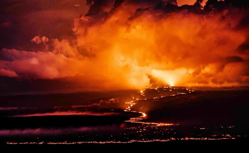 Hawaii volcanic terrain panoramic